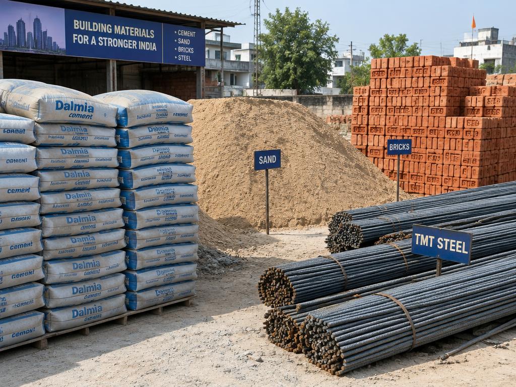 Cement, sand, bricks & TMT steel supply